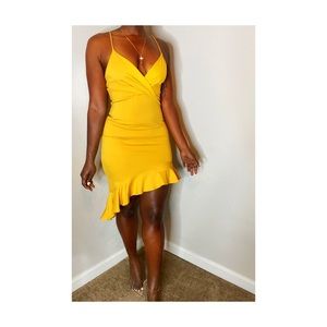YELLOW Mermaid Dress MIDI DRESS